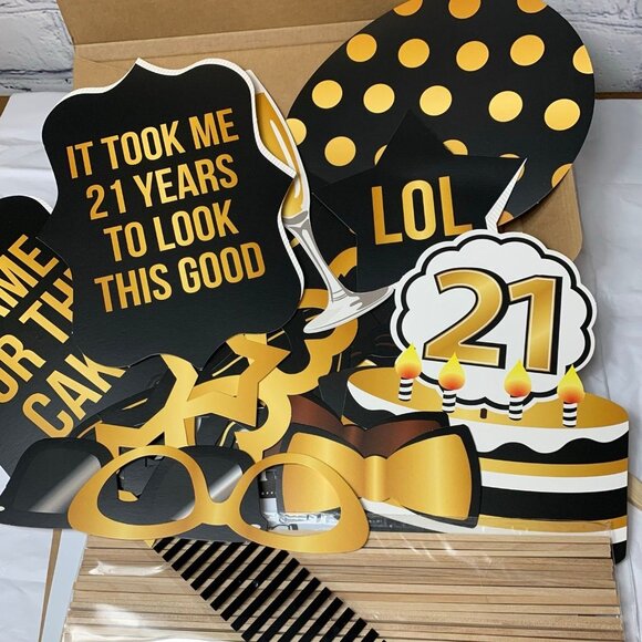 Party Graphix 21st BIRTHDAY Photo Booth Props - Picture 2 of 2